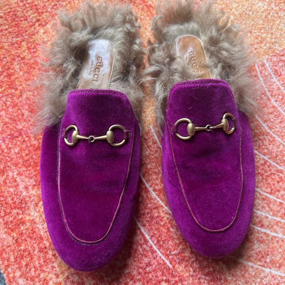 Gucci Princetown Fur-Lined Mules
